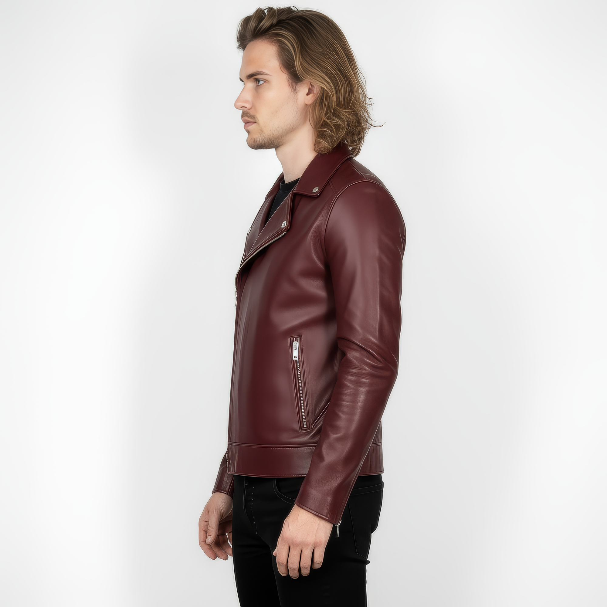 Real Leather Biker Jacket for Men - Milan