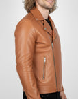 Real Leather Biker Jacket for Men - Milan
