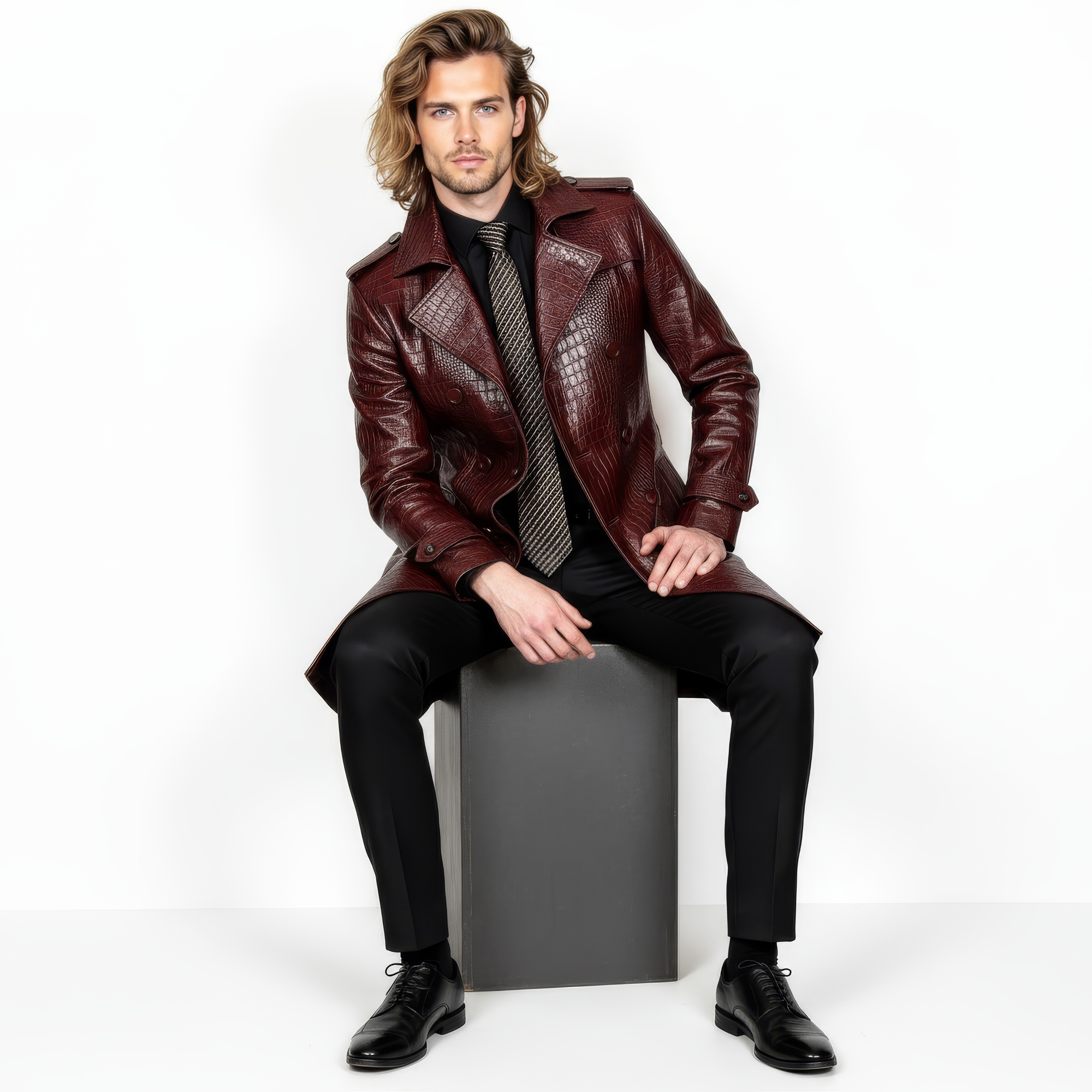 Men&#39;s Real Leather Coat - Zeus