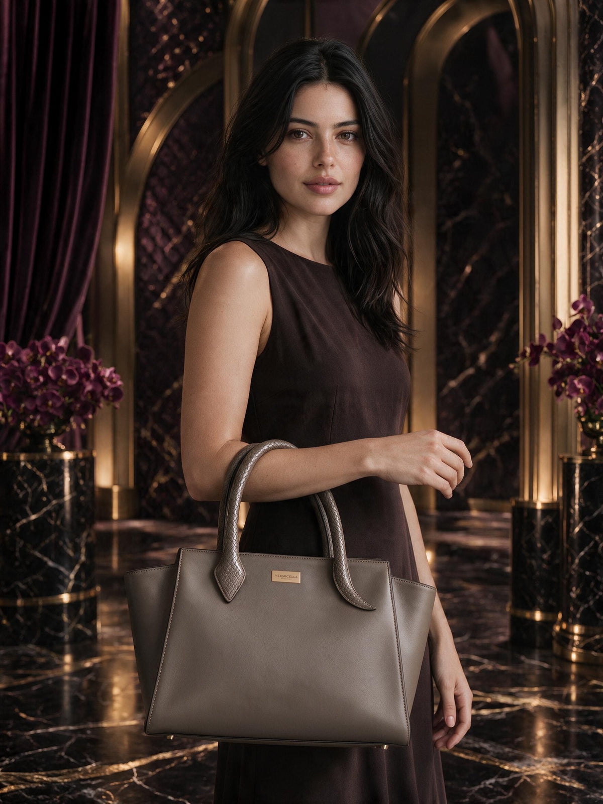 Vermicella handbag editorial photograph