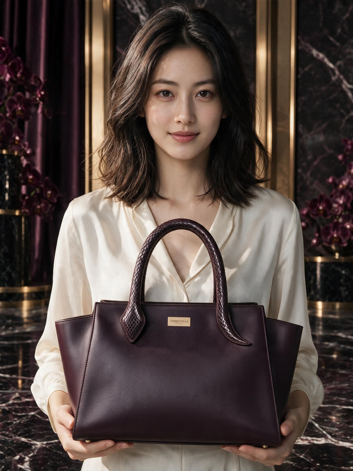 Vermicella handbag editorial photograph