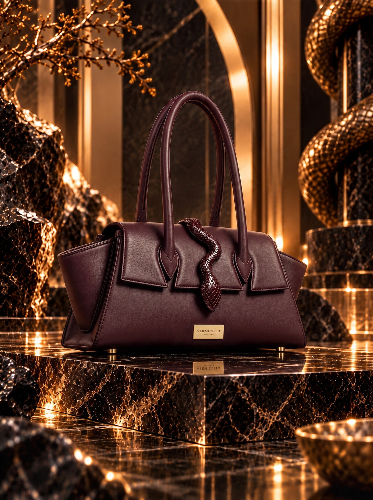 Vermicella handbag editorial photograph