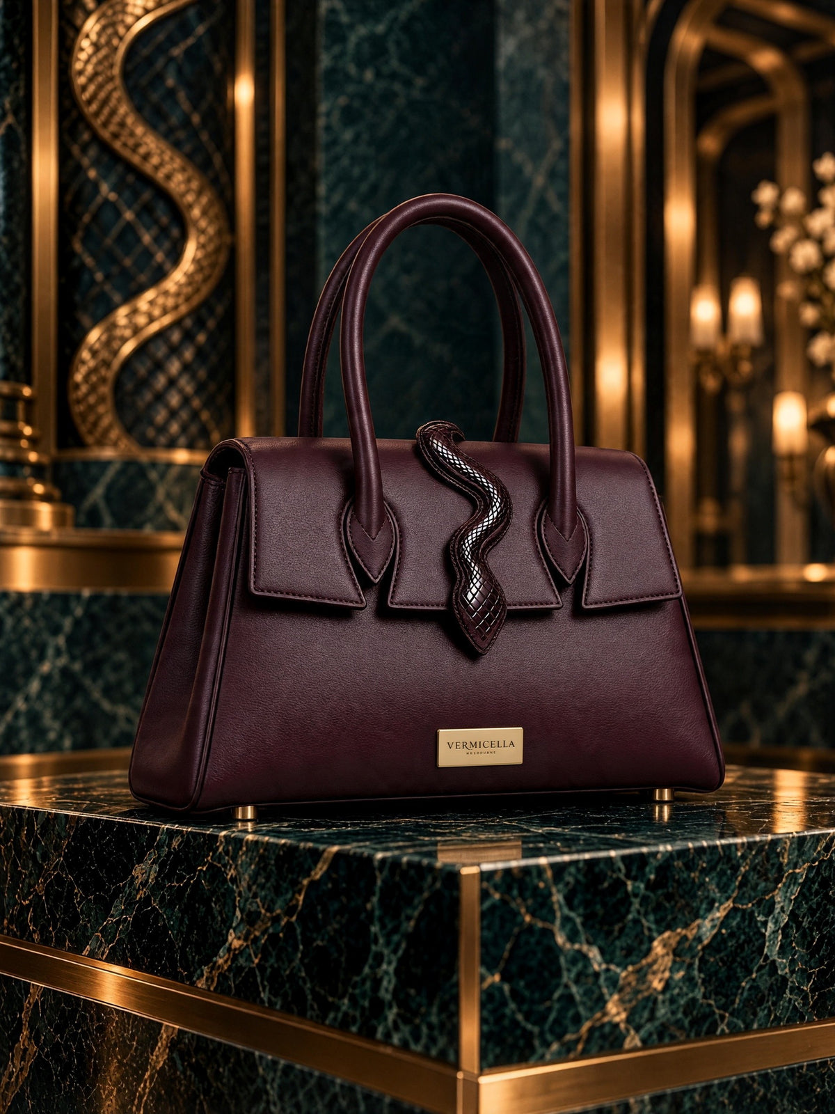Vermicella handbag editorial photograph