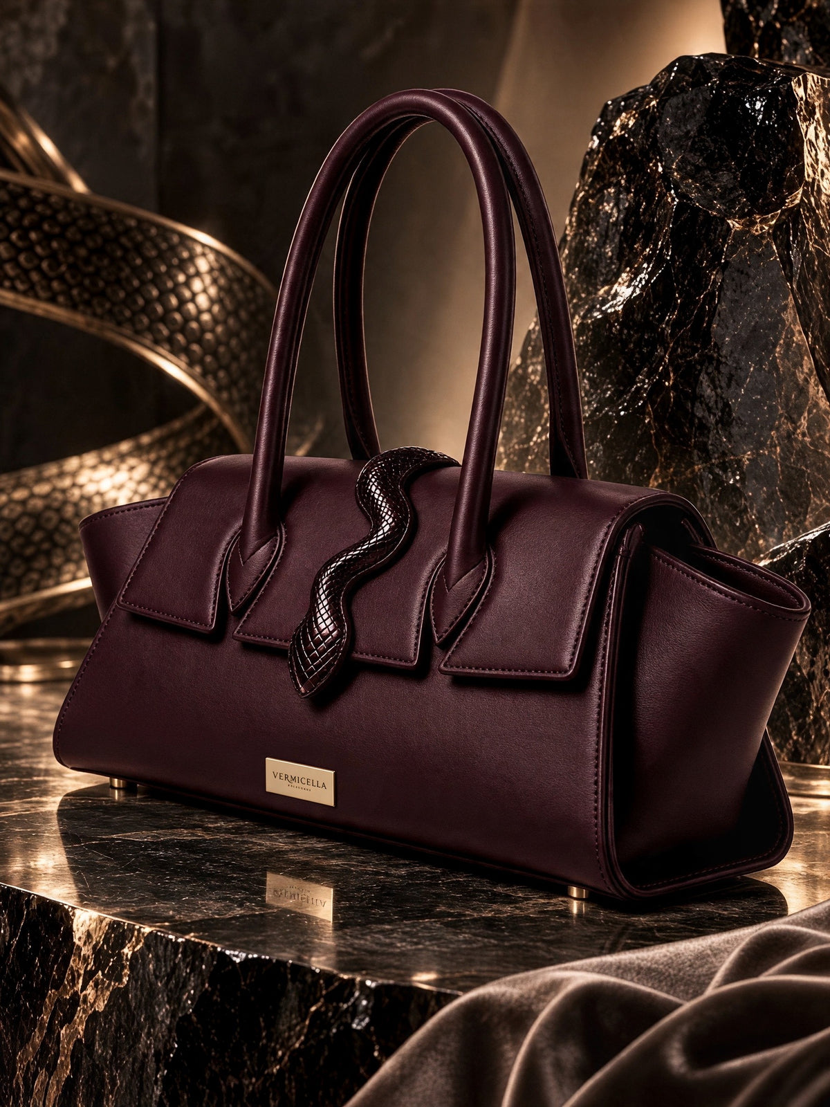 Vermicella handbag editorial photograph