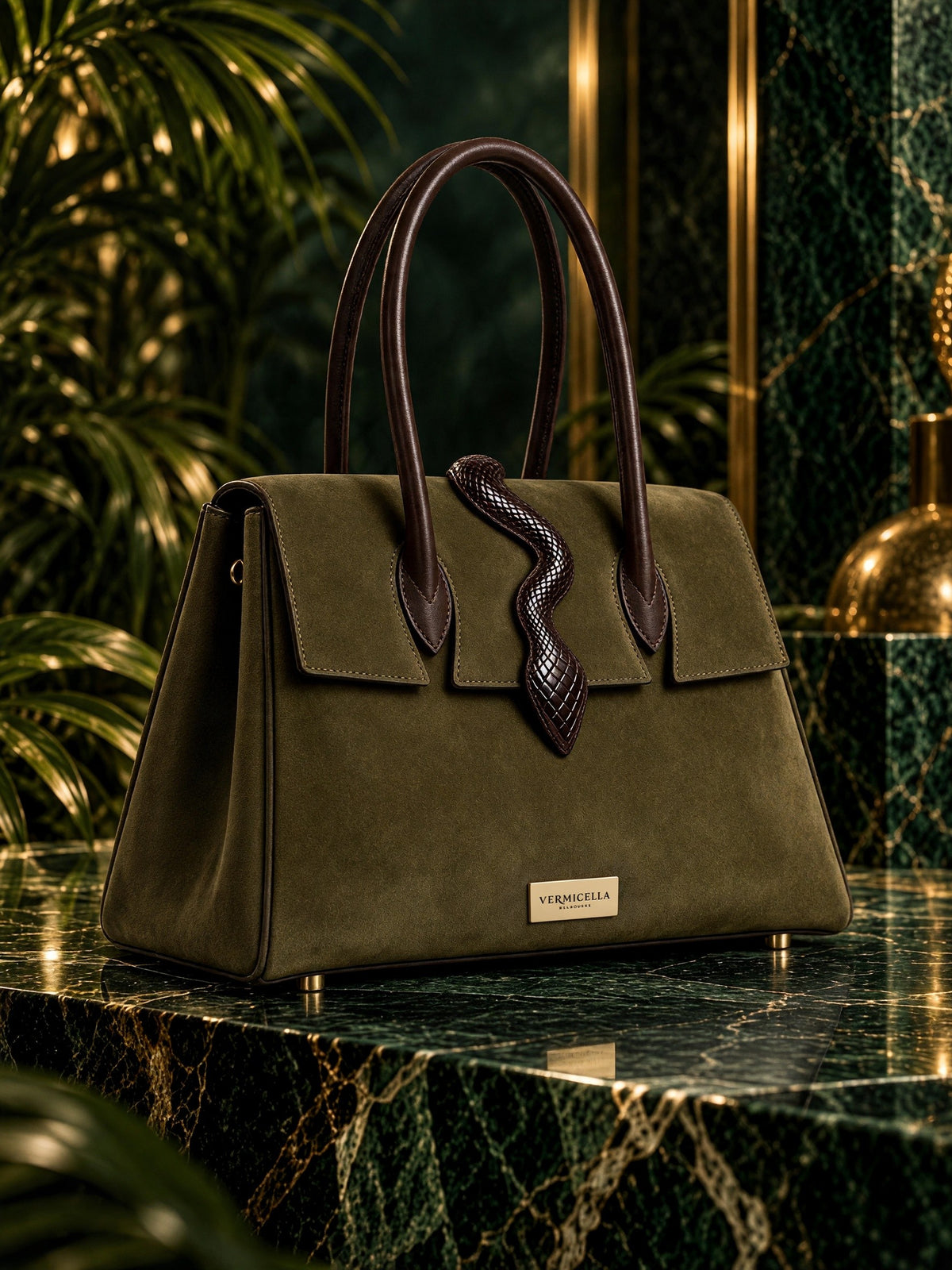 Vermicella handbag editorial photograph