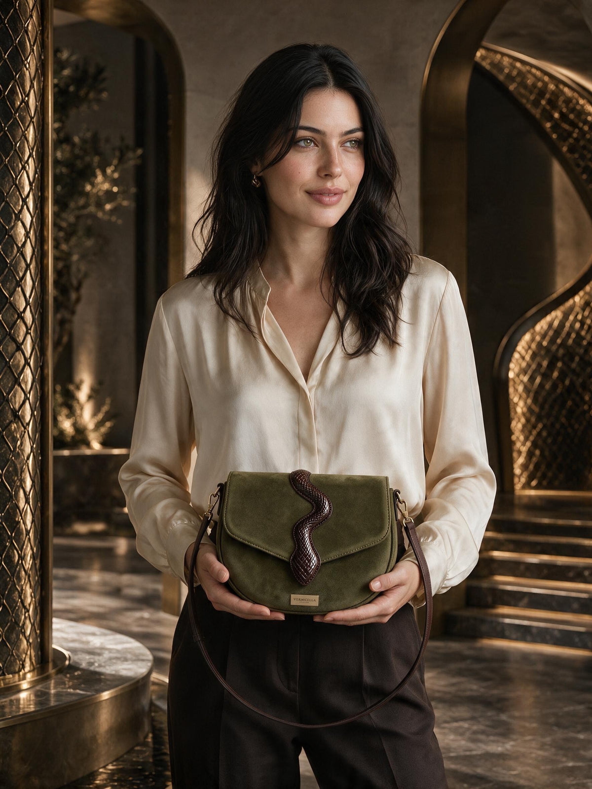 Vermicella handbag editorial photograph