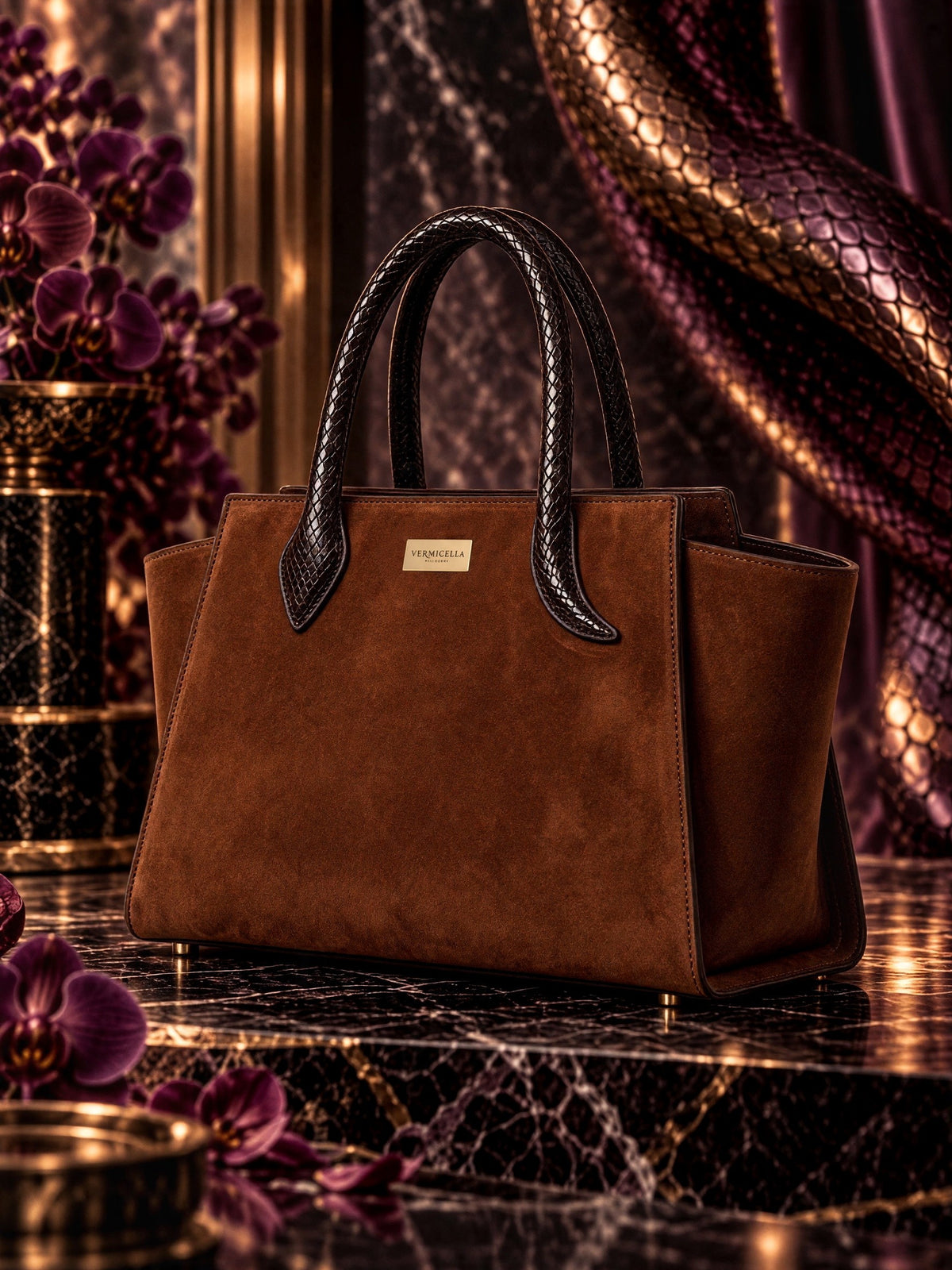 Vermicella handbag editorial photograph