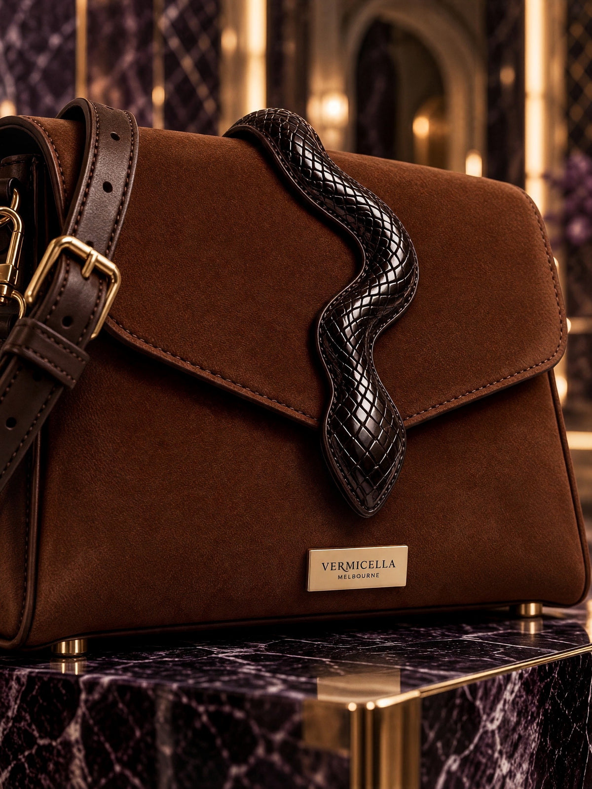 Vermicella handbag editorial photograph