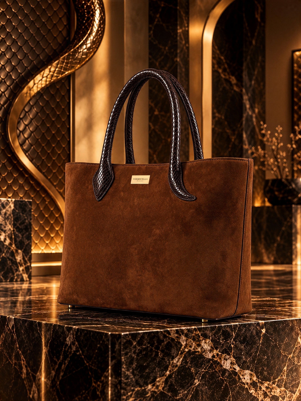 Vermicella handbag editorial photograph