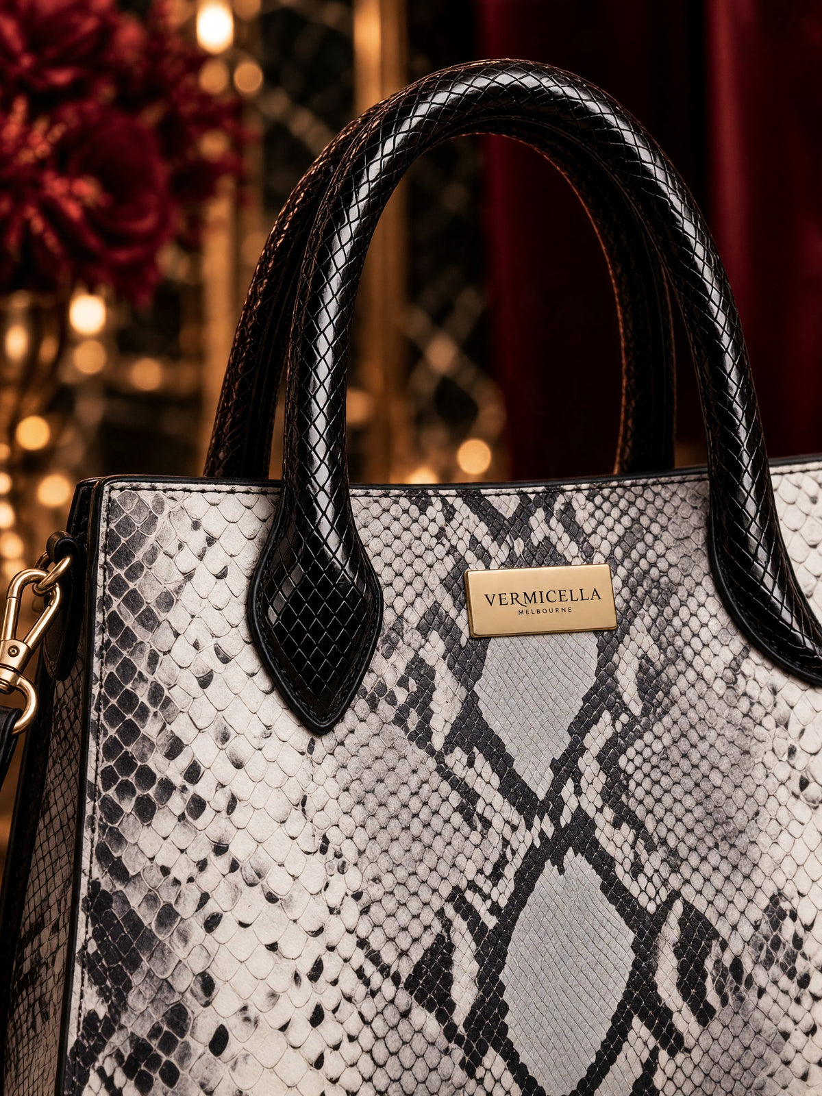Vermicella handbag editorial photograph