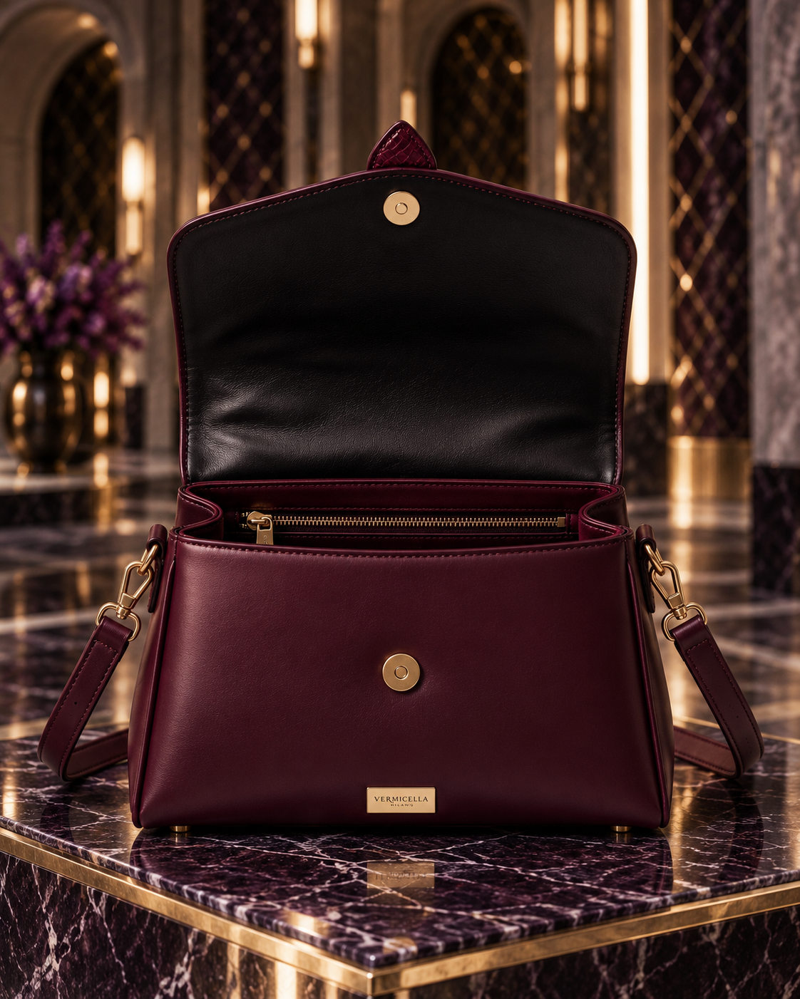 Vermicella handbag editorial photograph
