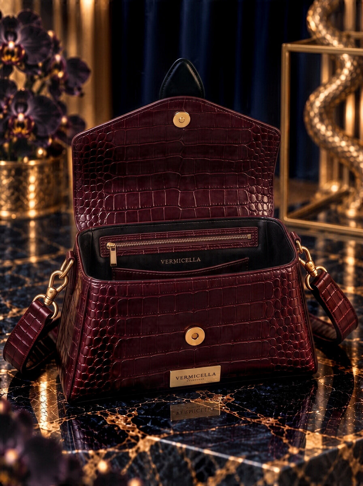 Vermicella handbag editorial photograph