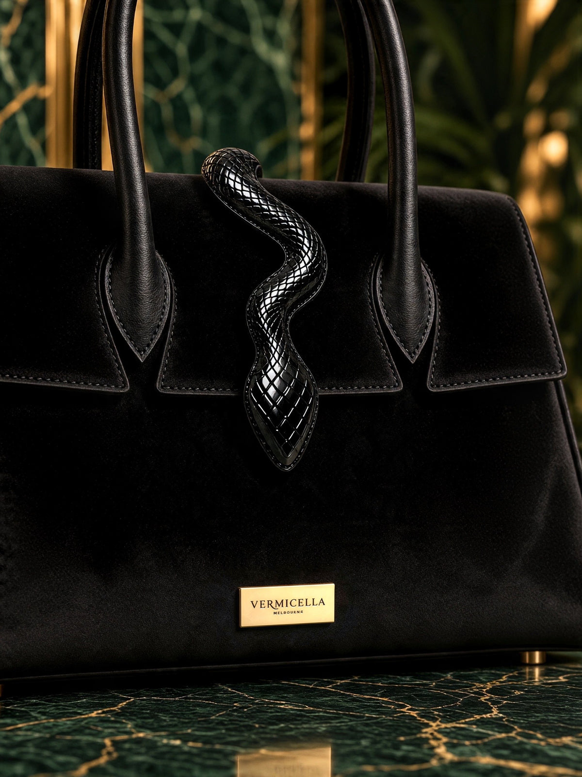 Vermicella handbag editorial photograph