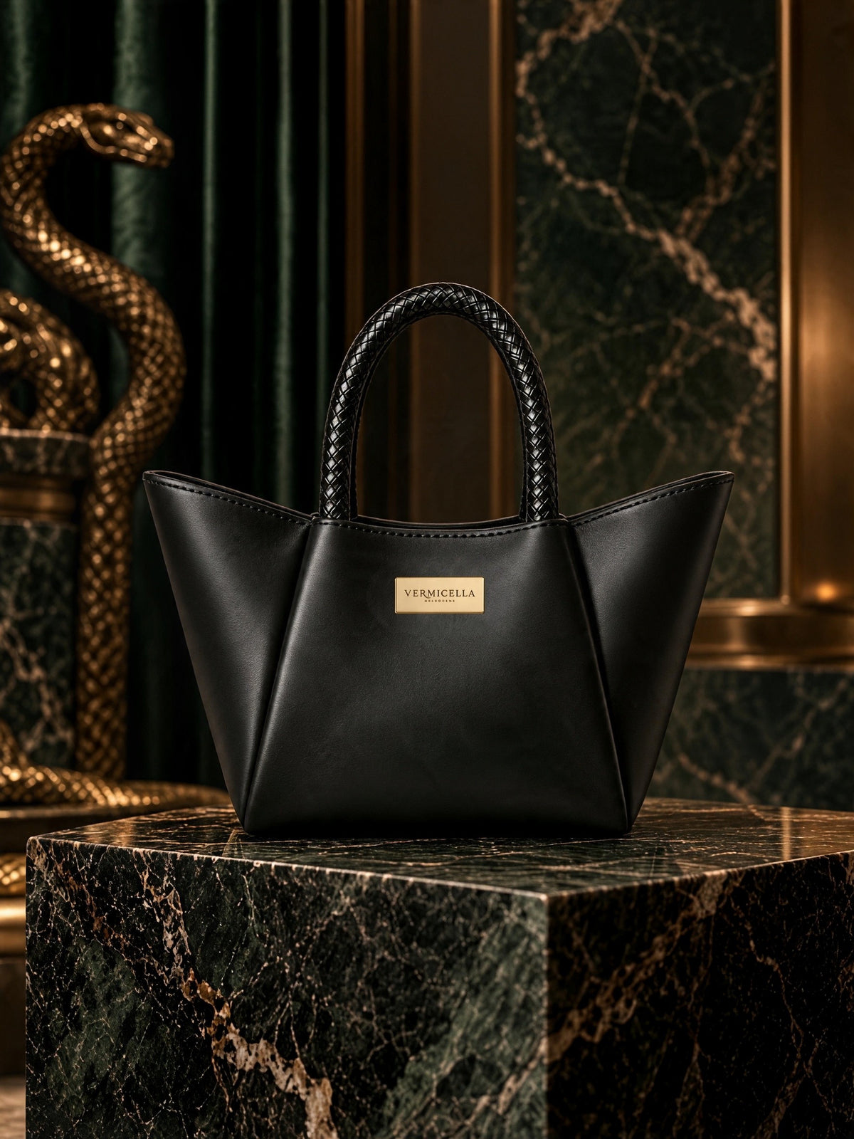 Vermicella handbag editorial photograph