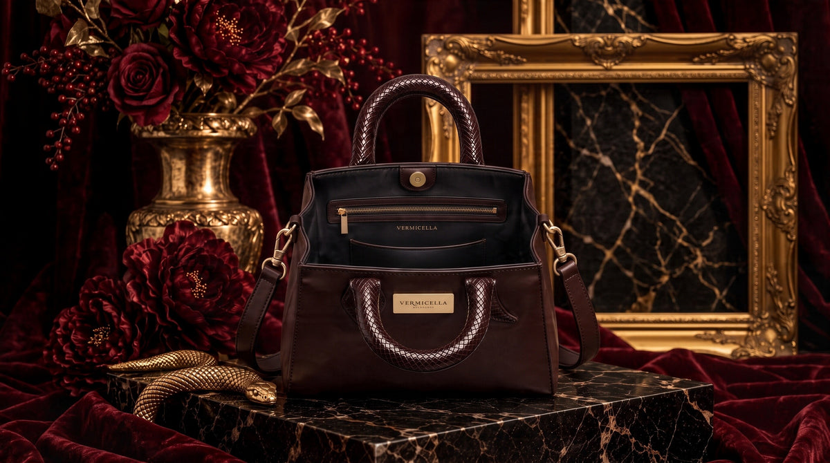 Vermicella handbag editorial photograph