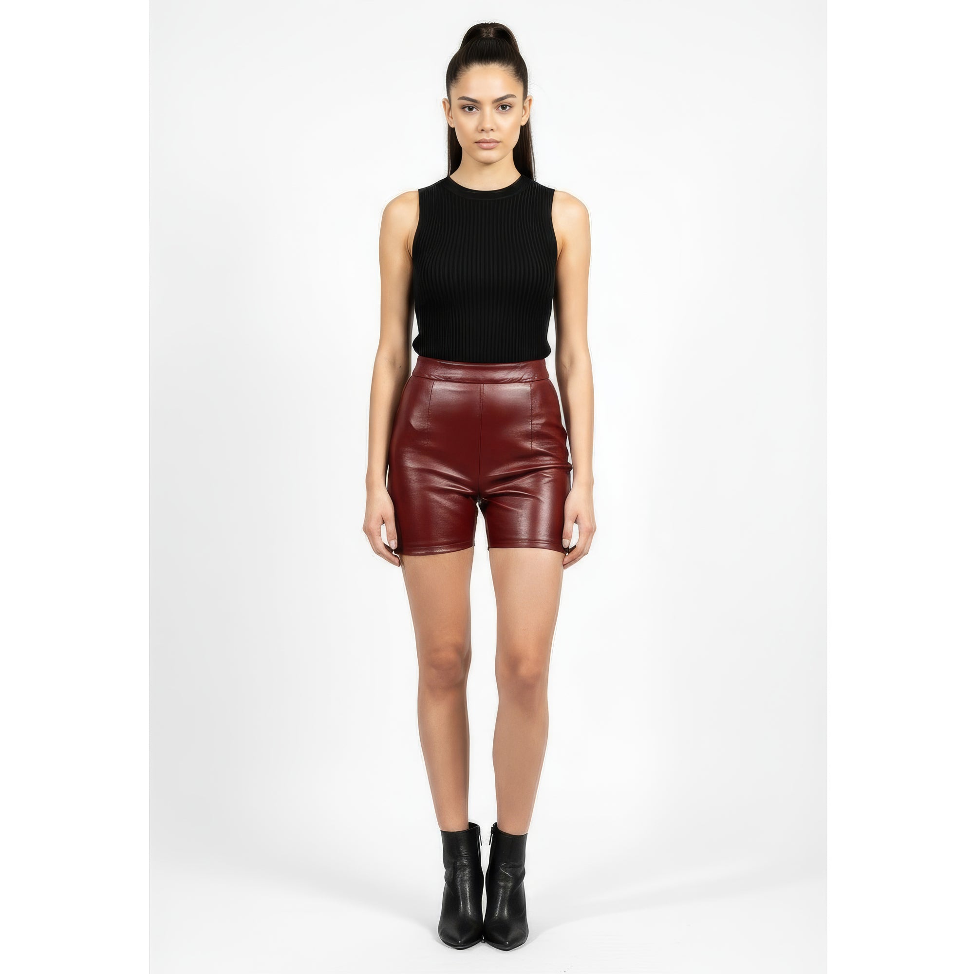 Women&#39;s Leather Shorts - Katya