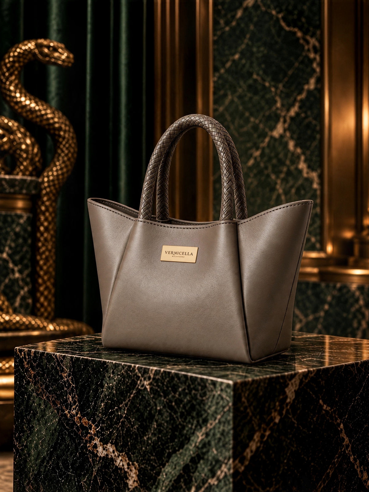 Vermicella handbag editorial photograph